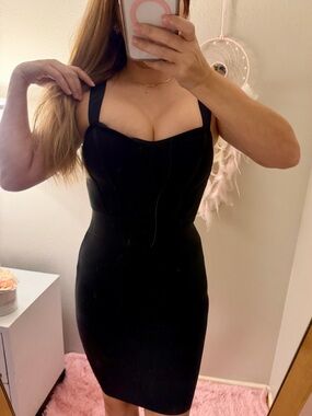 Classic Black Mini Dress with Wide Straps